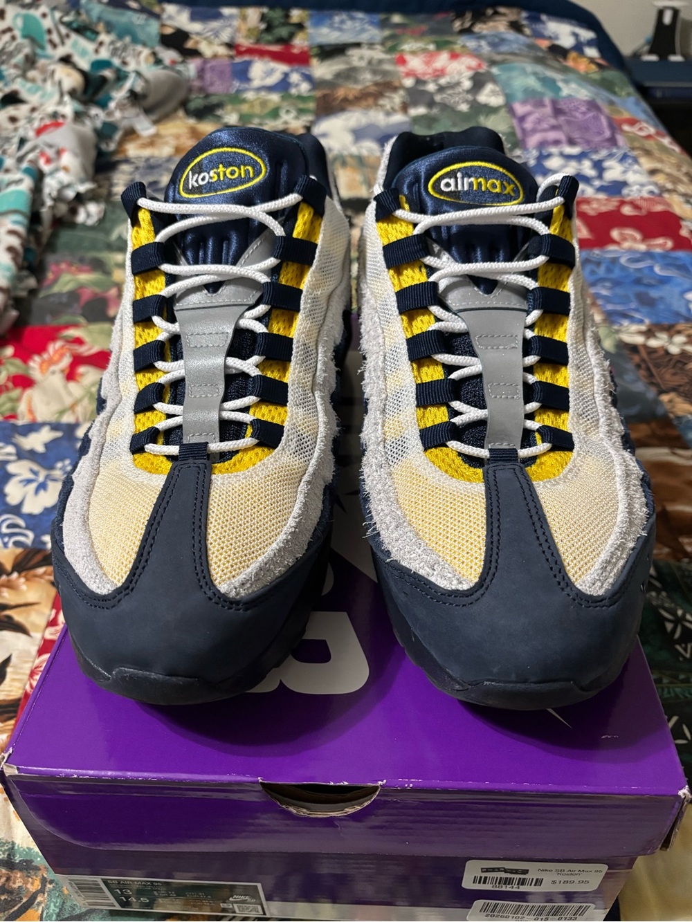 Nike Air Max 95 Koston Navy Yellow and Cream Men's Sneakers